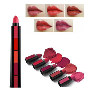 5 in 1 Lipstick Matte Waterproof Long Lasting Random Shades Lipsticks